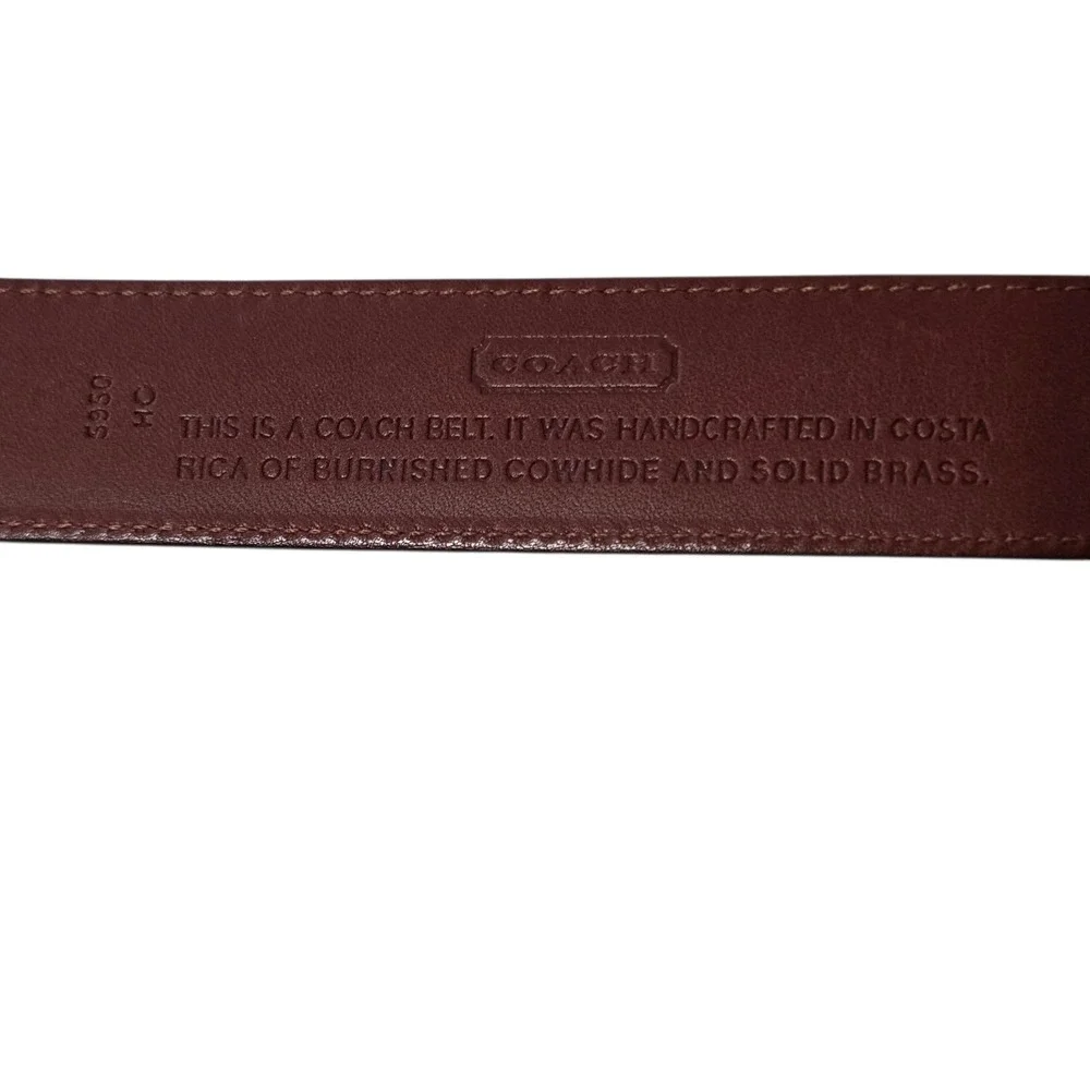 Coach Mens Black Leather Handcrafted Belt 36